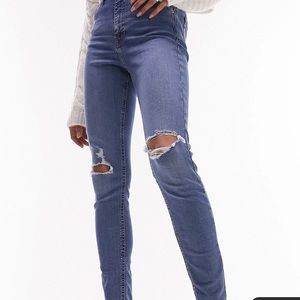 Top shop Moto Jamie Jeans in Blue w25 l 30 runs small